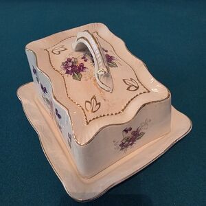 Floral Ceramic Butter Dish with Lid